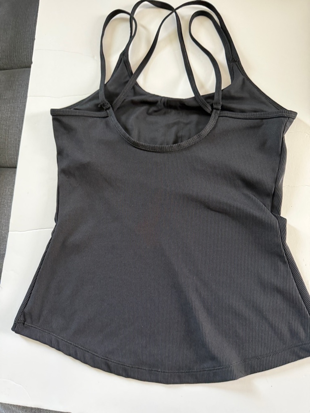 All in Motion Black Ribbed Double-Strap Tank‎ Top - Picture 2 of 3